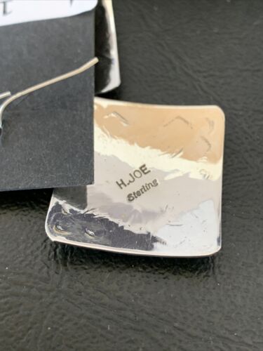 Native American Women's Dangle Earrings | Navajo Sterling Silver Stamped Handmade | 1660