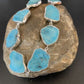 Navajo Blue Kingman Turquoise Rough Pendant Necklace | Sterling Silver | 18" | Authentic Native American Handmade | 11626