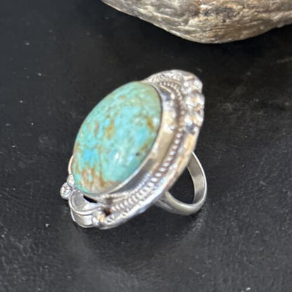 Southwestern Navajo Blue Turquoise #8 Rings | Sterling Silver | Sz 9 | 14286