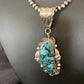 Men's Navajo Blue Spiderweb Turquoise Pendant Necklace | Sterling Silver | Authentic Native American Handmade | 10661