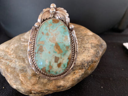 Men's Navajo Royston Turquoise Ring | Sterling Silver | Sz 9 | Authentic Native American Handmade | 672