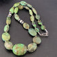 Navajo Sterling Silver Graduated Green Nugget Turquoise Necklace | Authentic Native American | 21" | 10725