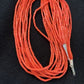 Navajo Red Stabilized Coral Heishi Necklace | 10 Strand Sterling Silver | 20" | 760
