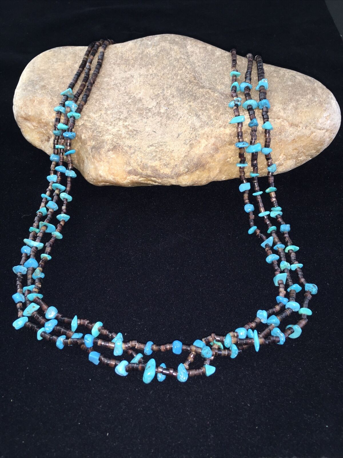 Navajo Blue Nugget Turquoise Necklace | Sterling Silver | Authentic Native American Handmade | 1817