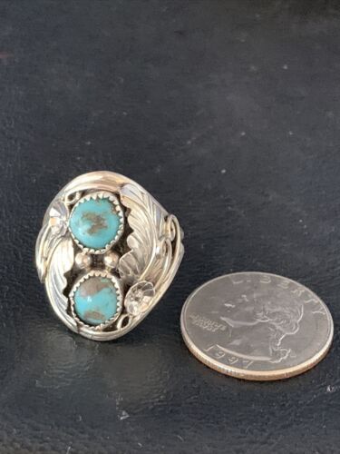 Navajo Kingman Turquoise Multi-Stone Ring | Authentic Native American Sterling Silver | Sz 11 | 14176