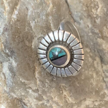 Navajo Blue Turquoise Sugilite Inlay Ring | Sz 6 | Sterling Silver | Authentic Native American Handmade | 11178