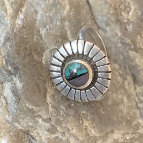 Navajo Blue Turquoise Sugilite Inlay Ring | Sz 6 | Sterling Silver | Authentic Native American Handmade | 11178