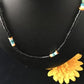 Navajo Black Onyx Turquoise Necklace | Sterling Silver | 18" | Authentic Native American Handmade | 10001