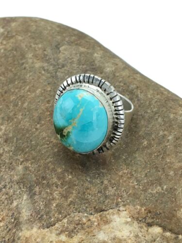 Royston Turquoise Navajo Ring | Sterling Silver | Sz 6.75 | Authentic Native American Handmade | 2654