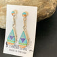 Navajo Multi-Color Turquoise Spiny Opal Inlay Earrings | Sterling Silver | 1.5" | 12010