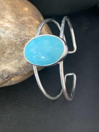 Southwestern  Women's  Blue Larimar Cuff Bracelet | Sterling Silver | Handmade | 14068