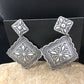 Native American Navajo Stamped Earrings Set | Sterling Silver | 2.75" | 1704