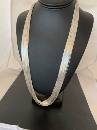 Southwestern Liquid Sterling Silver Tubes Heishi Necklace | 50 Strands | 4637