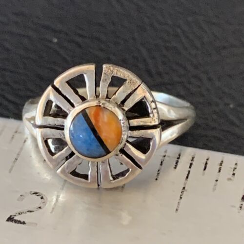 Native American Women's Navajo Blue Lapis Spiny Inlay Ring | Sz 6.5 | 11196