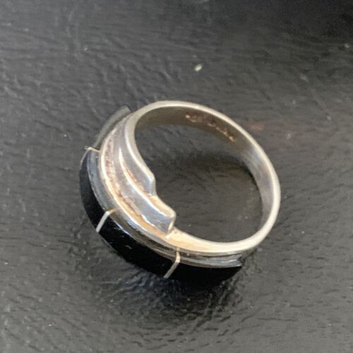 Native American Handmade Navajo Black Onyx Inlay Band Ring | Sz 6.5 | 12466