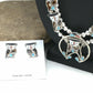 Zuni Owl Inlay Turquoise Squash Blossom Necklace Set | Sterling Silver | Native American Handmade | 1310