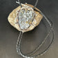 Men's Bolo Tie | White Buffalo Turquoise | Sterling Silver | Navajo | 3" | 14784