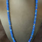 Men's Blue Lapis Bead Necklace | 8mm Liquid Silver Heishi | Sterling Silver | 24" | 12775