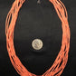 Native American Pink Coral Navajo Necklace | Sterling Silver | 10 Strand | 4388