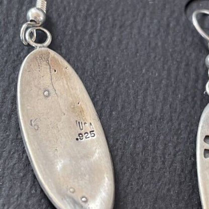 Handmade Sterling Silver Kokopelli Dangle Earrings | Authentic Native American Hopi Design | 01503