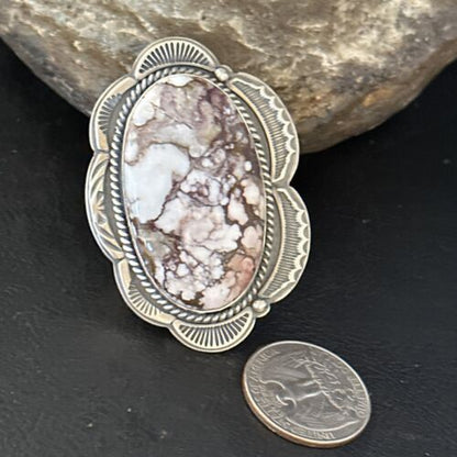 Adjustable Wild Horse Turquoise Ring | Sz 8 | Sterling Silver | Authentic Native American Handmade | 14318