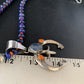 Navajo Blue Lapis Spiny Oyster Pendant Necklace | Authentic Native American Sterling Silver | Naja | 13707