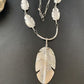 Men's Navajo Feather Choker Necklace Set | Sterling Silver Pendant | Native American Handmade | Begay | 21" | 02154
