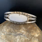 Navajo White Buffalo Turquoise Cuff Bracelet | Sterling Silver | Authentic Native American Handmade | 1422