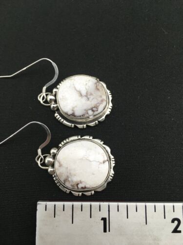 Navajo Wild Horse Turquoise Earrings | Sterling Silver | 1" | Authentic Native American Handmade | 1321