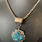 Men's Navajo Blue Spiderweb Turquoise Pendant Necklace | Sterling Silver | Authentic Native American Handmade | 10663
