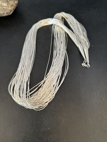 Southwestern Liquid Heishi Necklace | 50 Strands | Sterling Silver | 24" | 14704