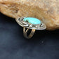 Navajo Turquoise Ring by Yazzie Platero | Sterling Silver | Sz 7.25 | Authentic Native American Handmade | 2510