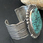 Men's Navajo Blue Spiderweb Turquoise Cuff Bracelet | Sterling Silver | Authentic Native American Handmade | 1631