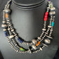 4mm - 16mm Mixed Gauge Sterling Silver Navajo Pearls | Multi-Color Bead | Authentic Native American Handmade Necklace | Length 18"-96"