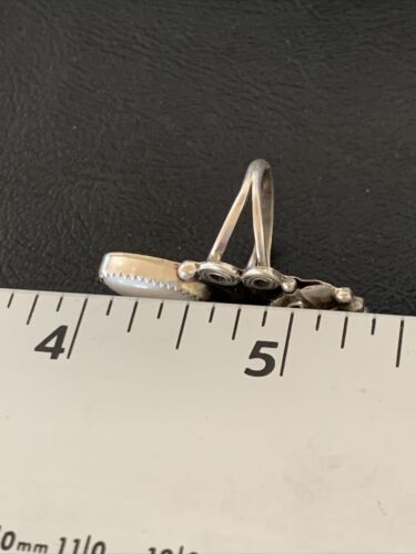 Navajo White Buffalo Turquoise Ring | Sterling Silver | Sz 5.5 | Authentic Native American Handmade | 12183