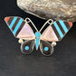 Zuni Butterfly Inlay Ring | Coral Turquoise Onyx Mother of Pearl | Sz 7 | Sterling Silver | 14437
