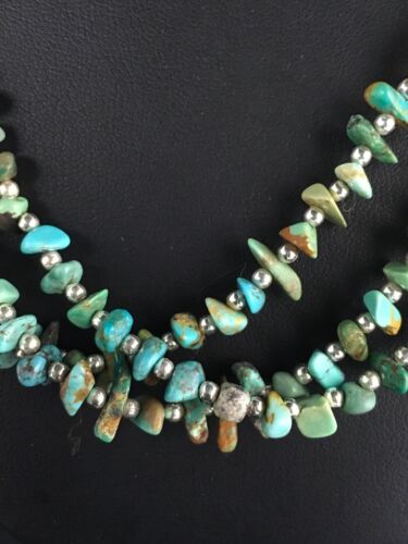 Native American Santo Domingo Turquoise Necklace & Bracelet Set | 3 Strand | 8762