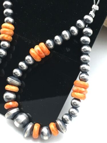 Native American Spiny Oyster Bead Earrings | Navajo Sterling Silver | 2" | 4341