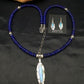 Native American Lapis Opal Pendant Necklace & Earring Set | Sterling Silver | 21" | Navajo Handmade