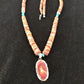 Navajo Sterling Silver Turquoise Spiny Oyster Bead Necklace Pendant | Southwestern Native American