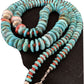 Authentic Native American Navajo Sterling Silver Necklace | Blue Turquoise & Spiny Oyster | 32" | 1672