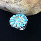 Navajo Blue Kingman Turquoise Cluster Ring | Authentic Native American Sterling Silver | Multi-Stone | Sz 7 | 10112
