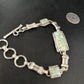 Navajo White Opal Inlay Link Bracelet | Sterling Silver | 8" | Authentic Native American Handmade | 14259