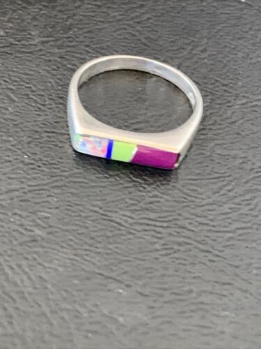 Navajo Blue Turquoise Purple Sugilite Opal Inlay Ring | Sz 7 | Authentic Native American Handmade | 11150