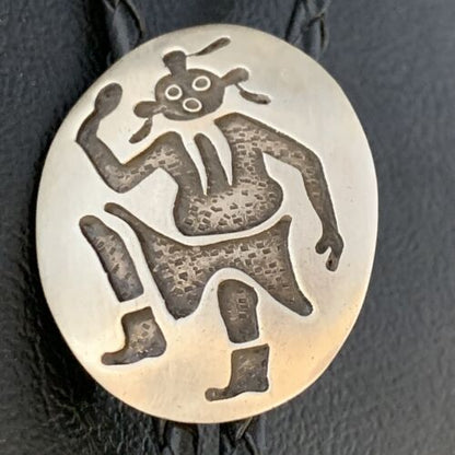 Native American Men's Bolo Tie | Hopi Kokopelli | Sterling Silver | 13760