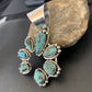 Navajo Southwestern Spiderweb Turquoise Pendant | Authentic Native American Sterling Silver | Naja | 2223