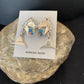 Native American Navajo Blue Lapis & Pink Opal Sterling Silver Horse Inlay Earrings 1" | 1513