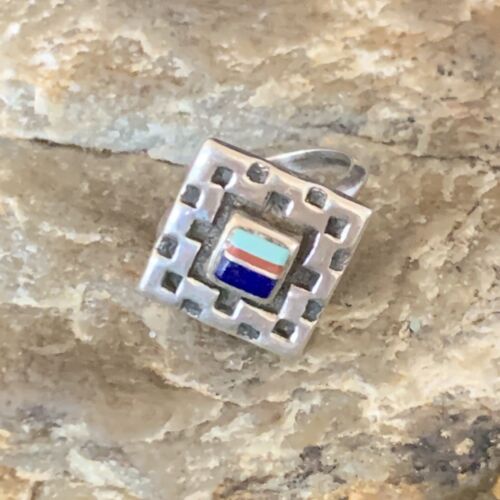 Southwestern Women's Turquoise Blue Lapis Spiny Inlay Ring | Sz 5 | Navajo | 13167