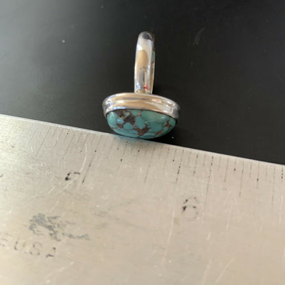 Navajo Spiderweb Blue Turquoise Ring | Sterling Silver | Sz 6 | Authentic Native American Handmade | 11426