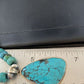Navajo Pearls Spiderweb Beads Turquoise Necklace Pendant | Sterling Silver | Authentic Native American Handmade | 10239